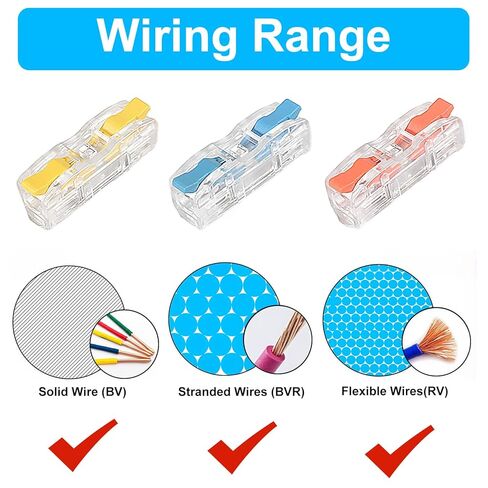 39pcs Conductor Compact Connectors Lever Connectors Nuts, Electrical Wire Terminals for Any Circuit Inline Splices 28-12 AWG (SPL-1) 3 Colors in Saudi Arabia