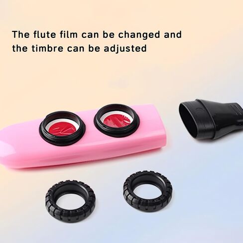 Professional Kazoo, Comes with 3 Extra Membranes, Adjustable Pitch, Suitable for Guitar, Ukulele, Violin, Piano, Keyboard, Beginners As Well As Professionals, Adults/Music Enthusiasts. in Saudi Arabia