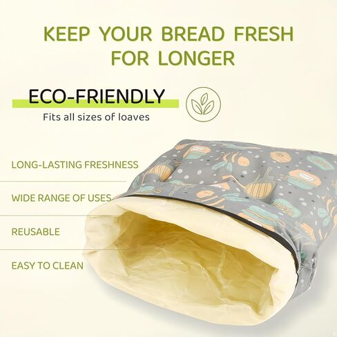 2 Pack XL Beeswax Bread Bags with Zipper Seal – Reusable Cotton Linen Waxed Bread Bags for Homemade Bread, Sourdough Storage, Eco-Friendly Bees Wax Bag Alternative to Plastic (2Pack) in Saudi Arabia