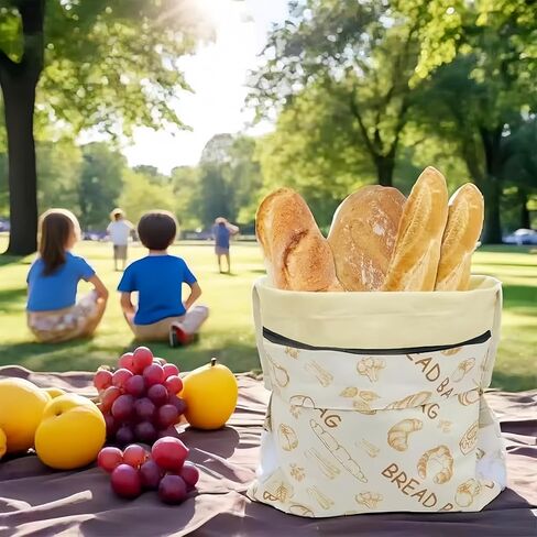 2 Pack XL Beeswax Bread Bags with Zipper Seal – Reusable Cotton Linen Waxed Bread Bags for Homemade Bread, Sourdough Storage, Eco-Friendly Bees Wax Bag Alternative to Plastic (2Pack) in Saudi Arabia