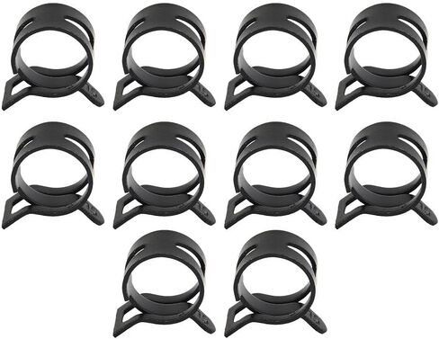 10 قطع مشبك خرطوم زنبركي، مشبك خط الوقود من الصلب المنغنيز 5-16 مم، قفل مجلفن قابل لإعادة الاستخدام لأنبوب غاز الهواء والماء السيليكون، أسود (10 مم) in Kuwait