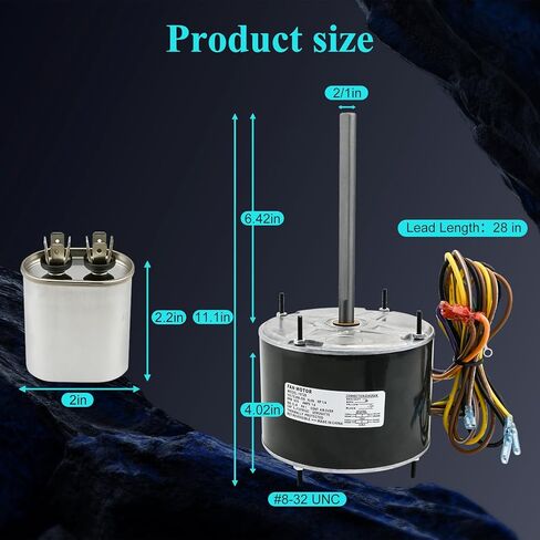 10728 استبدال محرك المكثف للمريخ 10733، A.O. Smith FSE1026S، Fasco D909/ D749، Genteq 3728، Diversitech-WG840728، W51-14CJA1-02 إلخ، 1/4 حصان، 1075 دورة في الدقيقة، 208-230 فولت، سرعة واحدة، ضمان لمدة عام in Kuwait