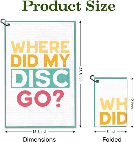 Where Did My Disc Go Golf Towel with Clip, Funny Golf Bag Accessories for Men, Golfing Accessories for Women Men, Birthday Retirement Gifts for Golfer Sport Lover, Golfing Gifts for Mom Dad in Saudi Arabia