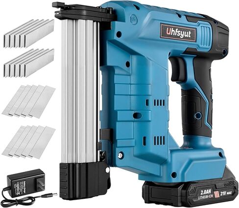 Nail Gun Cordless with Battery 21V 2 in 1 Brad Nailer and Staple Gun Dual Fire Modes Includes 2000 Fasteners Battery Charger for Carpentry DIY (One Electric Set) in Saudi Arabia