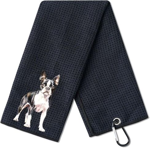 Boston Terrier Gifts for Men Women, Boston Terrier Golf Towel - 40 x 60cm Microfiber Golf Towel for Golf-Bags for Birthday, Christmas in Saudi Arabia