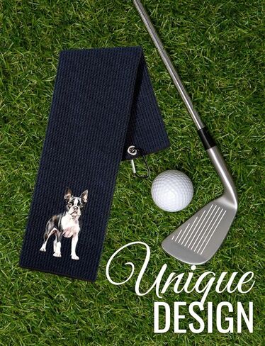 Boston Terrier Gifts for Men Women, Boston Terrier Golf Towel - 40 x 60cm Microfiber Golf Towel for Golf-Bags for Birthday, Christmas in Saudi Arabia