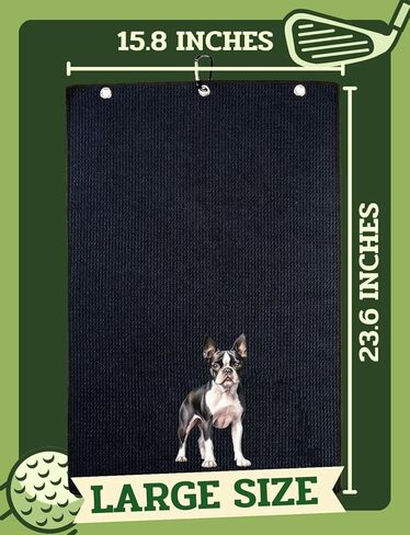 Boston Terrier Gifts for Men Women, Boston Terrier Golf Towel - 40 x 60cm Microfiber Golf Towel for Golf-Bags for Birthday, Christmas in Saudi Arabia