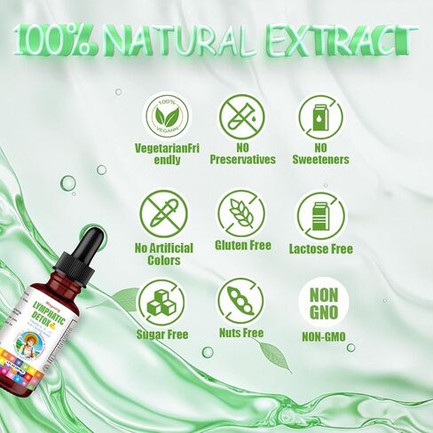 Liposomal Lymphatic Detox & Drainage Drops –Multivitamins A、C、D + Herbal Blend with Elderberry & Echinacea– Supports Lymphatic Drainage, Immune System & Detox in Saudi Arabia
