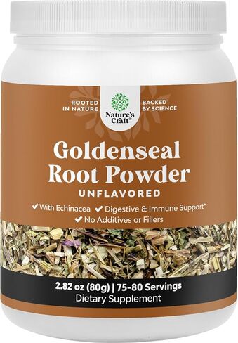 Goldenseal Root and Echinacea Powder - Premium Herbal Blend for Immune Support - USA Manufactured - Promotes Digestive Health - Mix Easily in Teas, Smoothies & Recipes - 80 grams - 1 Pack in Saudi Arabia