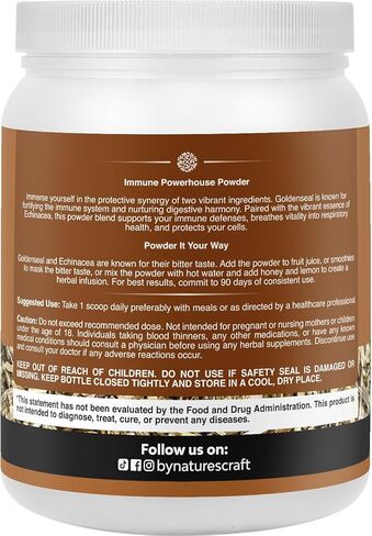 Goldenseal Root and Echinacea Powder - Premium Herbal Blend for Immune Support - USA Manufactured - Promotes Digestive Health - Mix Easily in Teas, Smoothies & Recipes - 80 grams - 1 Pack in Saudi Arabia