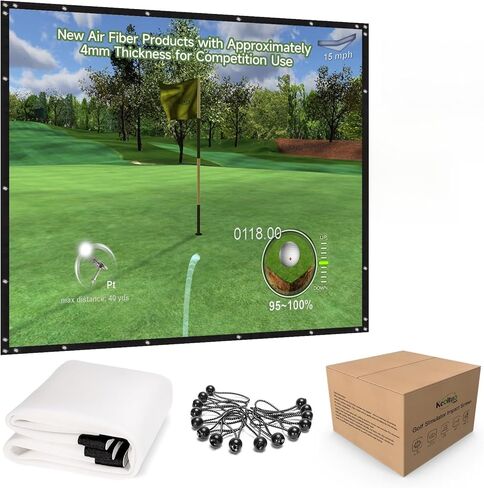 Golf Simulator Impact Screen Professional 3D Air Mesh Screen for Home/Indoor Training, Golf Projector Hitting Net for Practice with Grommet Holes, 7 Size Options in Saudi Arabia