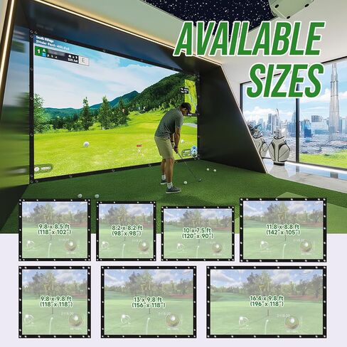 Golf Simulator Impact Screen Professional 3D Air Mesh Screen for Home/Indoor Training, Golf Projector Hitting Net for Practice with Grommet Holes, 7 Size Options in Saudi Arabia