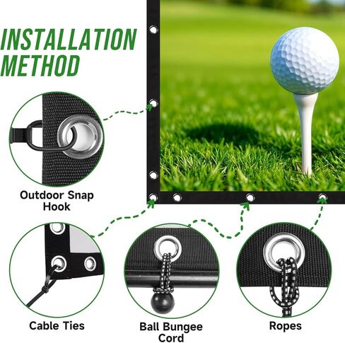 Golf Simulator Impact Screen Professional 3D Air Mesh Screen for Home/Indoor Training, Golf Projector Hitting Net for Practice with Grommet Holes, 7 Size Options in Saudi Arabia