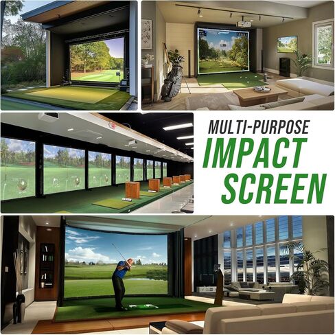 Golf Simulator Impact Screen Professional 3D Air Mesh Screen for Home/Indoor Training, Golf Projector Hitting Net for Practice with Grommet Holes, 7 Size Options in Saudi Arabia
