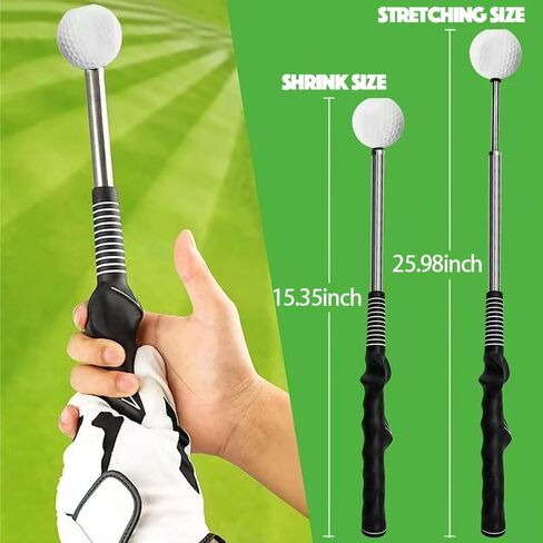 Retractable Golf Swing Trainer Right-Handed Click Stick Golf Grip Portable Grip Trainer with Click Feedback for Right Trainer Ideal for Beginners, Indoor & Outdoor Practice in Kuwait