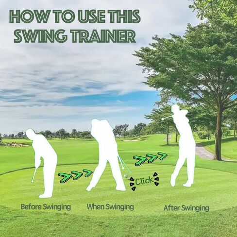 Retractable Golf Swing Trainer Right-Handed Click Stick Golf Grip Portable Grip Trainer with Click Feedback for Right Trainer Ideal for Beginners, Indoor & Outdoor Practice in Kuwait