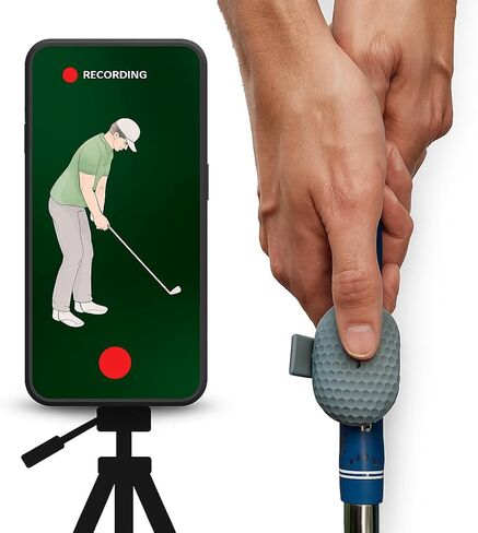 SnapSwing Hands-Free Golf Swing Recorder – Instantly Film Every Swing from Your Club Grip – Fix Your Swing Faster Without a Coach – Bluetooth Remote, Fits Any Golf Club in Saudi Arabia