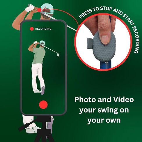 SnapSwing Hands-Free Golf Swing Recorder – Instantly Film Every Swing from Your Club Grip – Fix Your Swing Faster Without a Coach – Bluetooth Remote, Fits Any Golf Club in Saudi Arabia