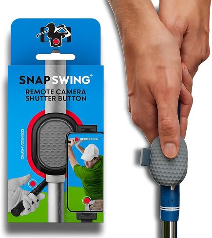 SnapSwing Hands-Free Golf Swing Recorder – Instantly Film Every Swing from Your Club Grip – Fix Your Swing Faster Without a Coach – Bluetooth Remote, Fits Any Golf Club in Saudi Arabia
