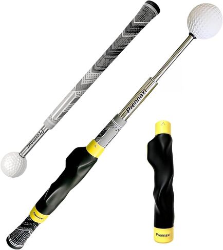 Retractable 2-in-1 Golf Swing & Grip Trainer with Audible Click Features Removable Grip Corrector for Use on All Clubs Tempo, Speed & Release Ideal Indoor Practice Aid & Golf Gift in Saudi Arabia