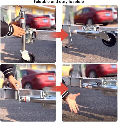Heavy-Duty Bolt-On Swivel Jack - Beach Wheel Trailer Jack,Swivel Boat Trailer Jack Stand 1500 Lbs, 8 Inch Dual Solid Rubber Trailer Jack Wheel,11 Inch Lift, Fo in Saudi Arabia