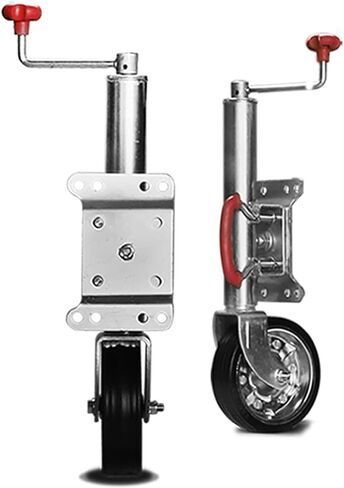 Lift Swivel Trailer Jack - Stable Guide Wheel Trailer Jack with Support, Boat Trailer Jack, Heavy-Duty Swivel Mount, 8-Inch Iron Wheel, Chrome, Capacity 1550 L,10in lift/1550lbs in Saudi Arabia