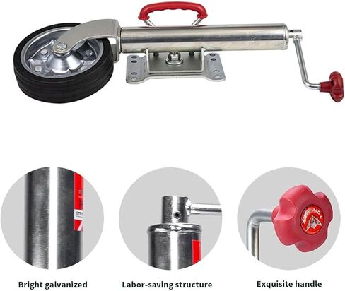 Lift Swivel Trailer Jack - Stable Guide Wheel Trailer Jack with Support, Boat Trailer Jack, Heavy-Duty Swivel Mount, 8-Inch Iron Wheel, Chrome, Capacity 1550 L,10in lift/1550lbs in Saudi Arabia