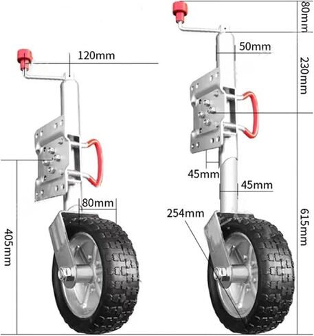 Boat Trailer Jack - Trailer Jack, Beach Boat Trailer Jack with 10In Wheel, Heavy Duty Boat Trailer Jack Wheel Swing Back Anti Rust Trailer Tongue Jack for Rv C,2000lb in Saudi Arabia