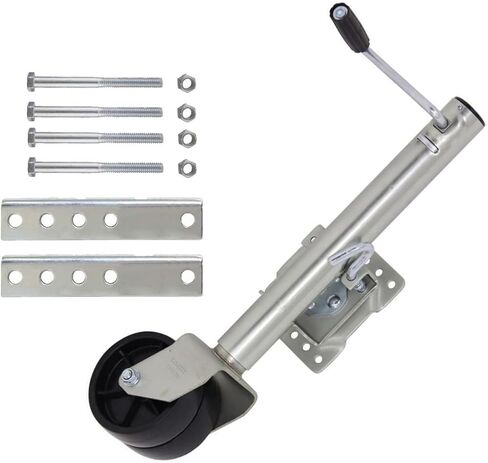 Bolt-On Swivel Tongue Jack - Boat Trailer Jack,Trailer Jockey Wheel, 680Kg Trailer, 15Cm Double Wheel Trailer Wheel, Beach Wheel Trailer Jack, for Boat, Camper,2000lbs/900kg in Saudi Arabia