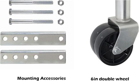 Bolt-On Swivel Tongue Jack - Boat Trailer Jack,Trailer Jockey Wheel, 680Kg Trailer, 15Cm Double Wheel Trailer Wheel, Beach Wheel Trailer Jack, for Boat, Camper,2000lbs/900kg in Saudi Arabia