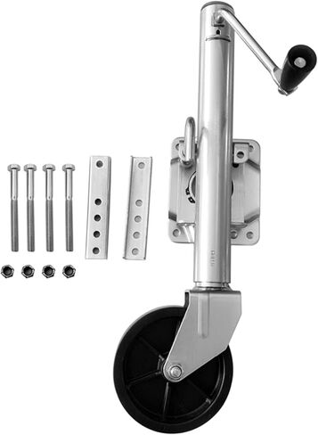Lift Swivel Trailer Jack - Bolt-On Swivel Tongue Jack, Steel Swivel Trailer Jockey Wheel, Heavy Duty Boat Trailer Jockey Wheel with 15Cm Wheel, 540 Kg Capacity,6in wheel/1200lb in Saudi Arabia