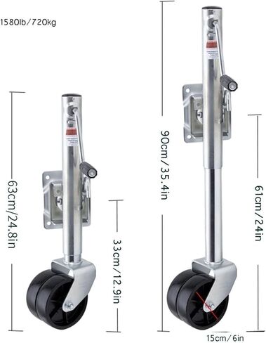 Boat Trailer Jack - Heavy-Duty Bolt-On Swivel Jack, Removable Swivel Trailer Jack, Side Rocker Trailer Jack with 6'' Dual Wheels, 1500 Lbs Capacity, for Rv Tra in Saudi Arabia