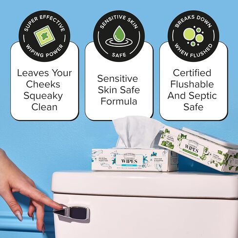 Poo~Pourri Flushable Wipes - Made with Plant Based Fibers, Aloe, & Vitamin E - Adult Wet Wipes - Cucumber & Aloe Essential Oils scent - Septic & Sewer Safe - 3-pack (150 total) with Dispenser Boxes in Saudi Arabia
