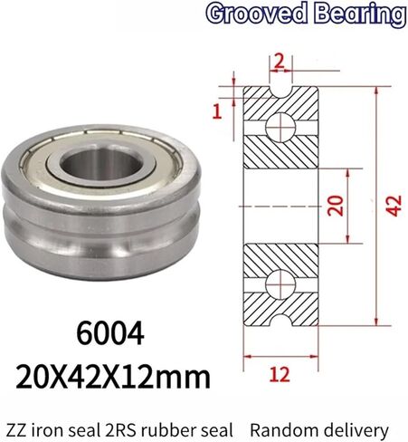 10PCS straightening Mixing Wheel Pass line grooved Bearing U6004 20X42X12MM Pulley U Groove Type(U6004-2-1) in Saudi Arabia