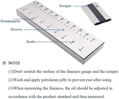 Danive Stainless Steel Fineness Meter Single Groove Fineness Plate Fineness Gauge 0-100um,DescriptionGroove Size:140×12.5mm in Saudi Arabia