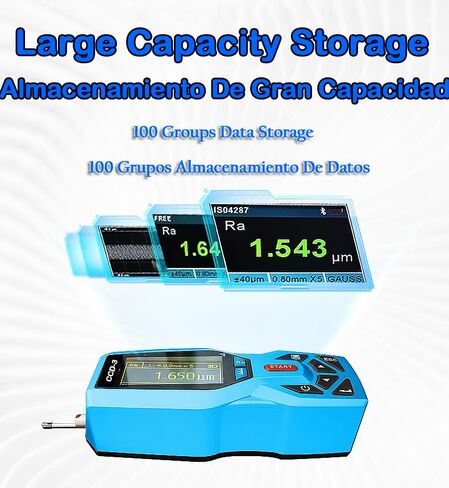 Surface Roughness Measurement Instrument 20 Parameters Surface Roughness Tester For Flat Surface,Shaft with Small Hole Probe Ra 0.005-16.000um Rz 0.02-160.00um PC Software 100 Group Data Storage in Saudi Arabia