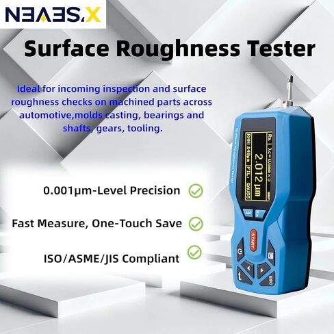 Surface Roughness Tester(Handheld Digital Profilometer)–Ra/Rz/Rt Measurements, USB Data Export,Ideal for Metal/Coating/Plastic QC(NEAES’X SE220) in Kuwait