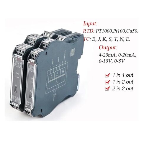 1pcs 18-30V DC 4-20ma pt100 Temperature Signal Converter Signal Isolator PT1000-50-300C Pt100-200-850C(Out 0-20MA_B 0-1800C) in Saudi Arabia