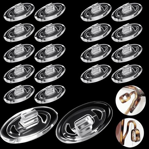 Mabor 10 Pairs Clear Silicone Nose Pads for Glasses, Push-in Eyeglass Nose Pad Replacement - Anti-Slip Oval Pieces in Saudi Arabia