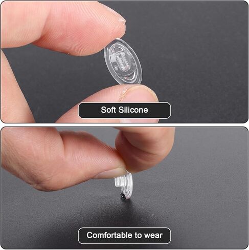 Mabor 10 Pairs Clear Silicone Nose Pads for Glasses, Push-in Eyeglass Nose Pad Replacement - Anti-Slip Oval Pieces in Saudi Arabia