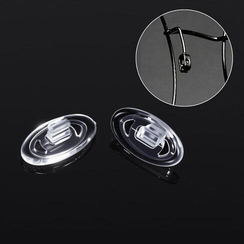 Mabor 10 Pairs Clear Silicone Nose Pads for Glasses, Push-in Eyeglass Nose Pad Replacement - Anti-Slip Oval Pieces in Saudi Arabia