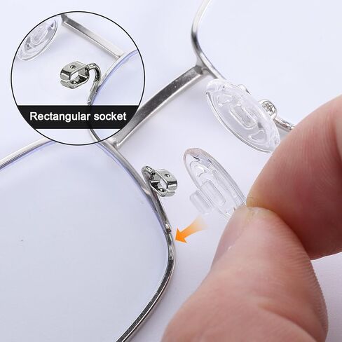 Mabor 10 Pairs Clear Silicone Nose Pads for Glasses, Push-in Eyeglass Nose Pad Replacement - Anti-Slip Oval Pieces in Saudi Arabia