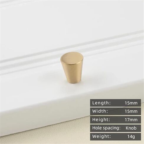 Solid Brass Cabinet Pull Handle Drawer Gold Door 1Pcs(8-L-15mm) in Saudi Arabia