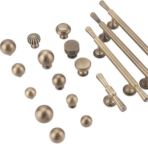 العتيقة النحاس الرجعية سحب درج بسيط الصلبة خزانة المطبخ مقبض طويل 1 قطعة (1029-25-Antique) in Kuwait