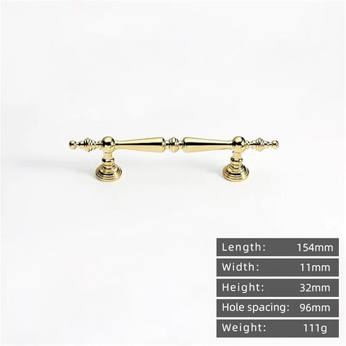 Solid Brass Cabinet Handle Bright Silver Drawer Long Gold 1Pcs(1023-96-PVD) in Saudi Arabia