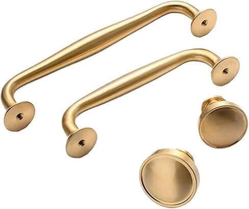 الصلبة النحاس مقبض بسيط الذهب الأثاث خزانة درج خزانة باب سحب 1 قطعة (CC-128mm) in Kuwait