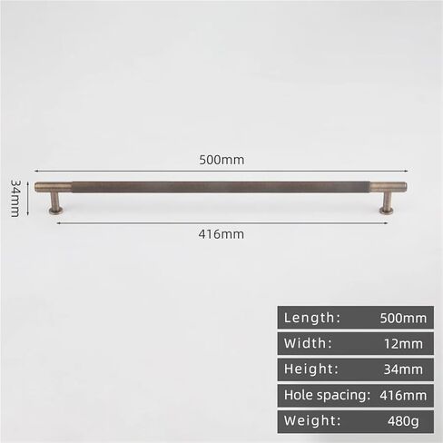 Solid Brass Cabinet Wardrobe Door Drawer Handle Gunmetal Gold Antique 500nn Pull 1Pcs(8828-416-Antique) in Saudi Arabia