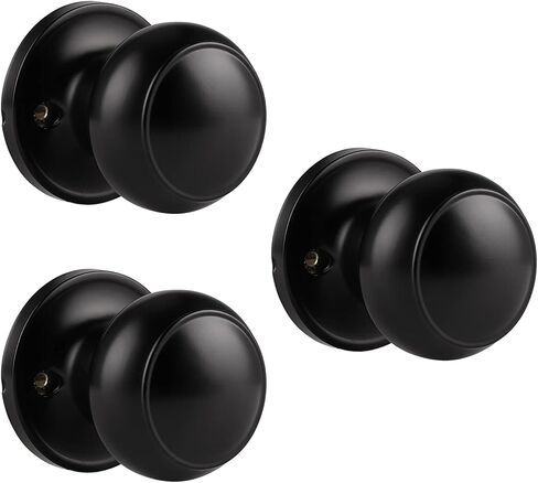 Probrico Half Dummy Door Knob Flat Ball Interior Door Knobs Non-Turning Door Handles, Oil Rubbed Bronze, 6 Pack in Kuwait