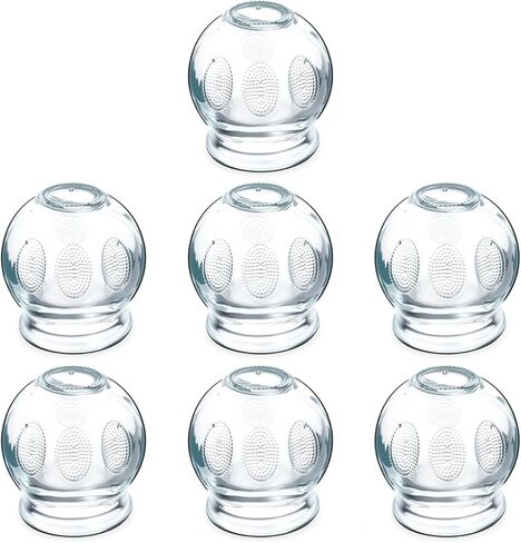 MIPCASE 7 PCS Glass Cupping Set ، مجموعة الحجارة الزجاجية الصينية للعلاج للعلاج بالتدليك ، للتدليك العضلي والعضلات in Saudi Arabia