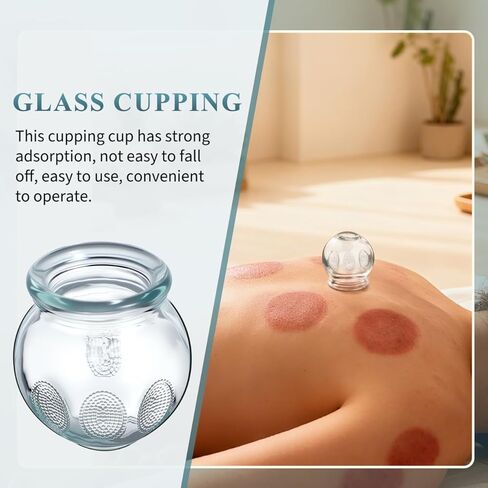MIPCASE 7 PCS Glass Cupping Set ، مجموعة الحجارة الزجاجية الصينية للعلاج للعلاج بالتدليك ، للتدليك العضلي والعضلات in Saudi Arabia